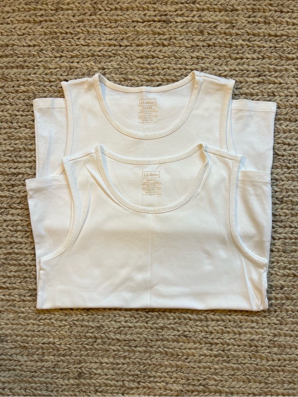 Pair (x2) LL Bean 100% Supima Cotton Shells, size XS Petite
